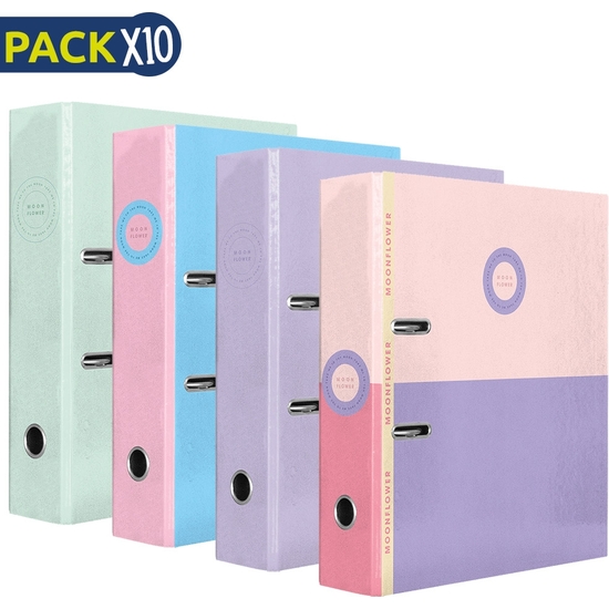 PACK 10 ARCHIVADORES PALANCA A4 MOONFLOWER PASTEL image 0