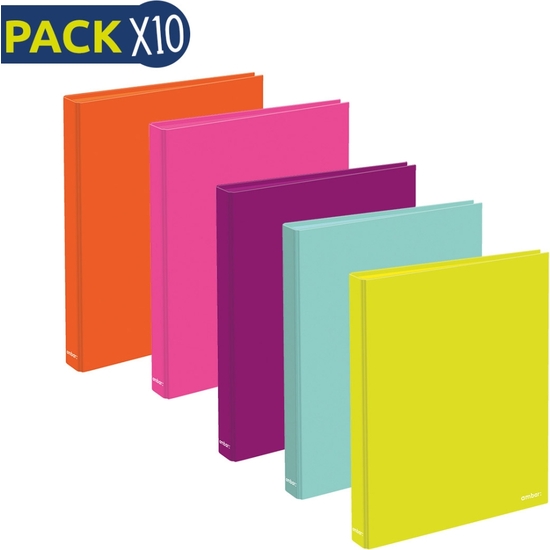 PACK 10 CARPETAS 4 ANILLAS COLORES SURTIDOS image 0