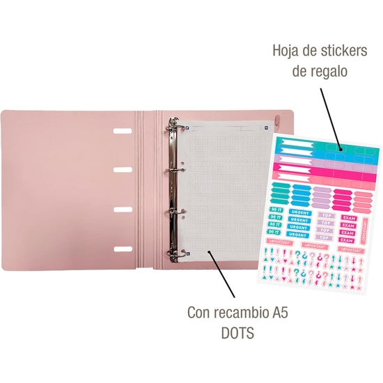 OXFORD CARPEBLOCK A5 POLIFOAM PLÁSTICO COLORES PASTEL DOTS image 2