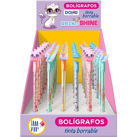 EXPOSITOR 36 BOLÍGRAFOS BORRABLES RAINE - SHINE 4 MODELOS image 0