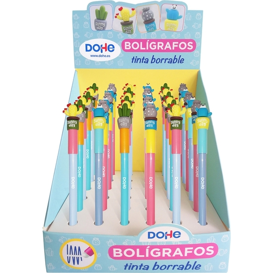 EXPOSITOR 36 BOLÍGRAFOS BORRABLES CACTUS 4 MODELOS image 0