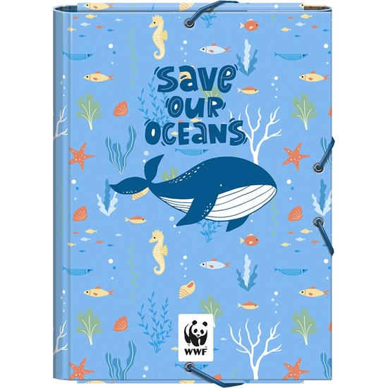 SAVE OUR OCEANS WWF CARPETA SOLAPAS CARTÓN FORRADO FOLIO image 0