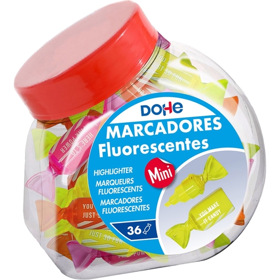 EXPOSITOR 36 MARCADORES FLUORESCENTES FORMA CARAMELO image 0