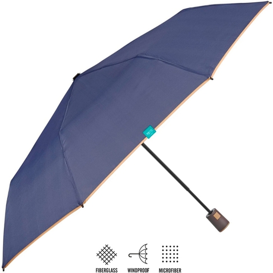 PARAGUAS PLEGABLE AUTOMÁTICO LISO RIBETE ANTIVIENTO 96 CM 3 COLORES image 0