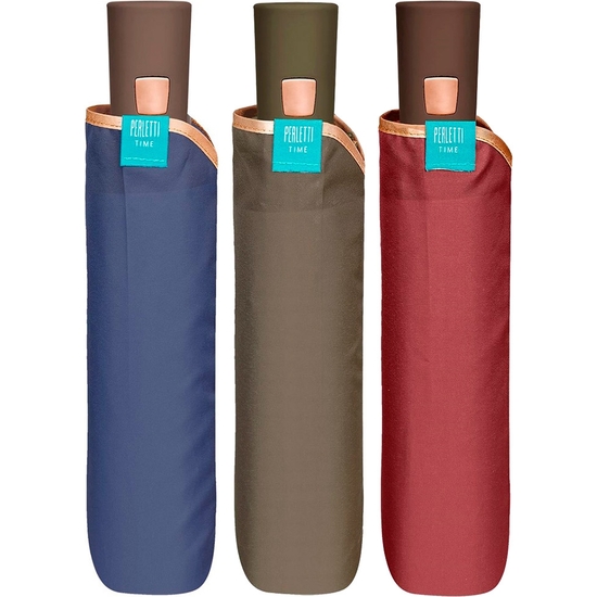 PARAGUAS PLEGABLE AUTOMÁTICO LISO RIBETE ANTIVIENTO 96 CM 3 COLORES image 1