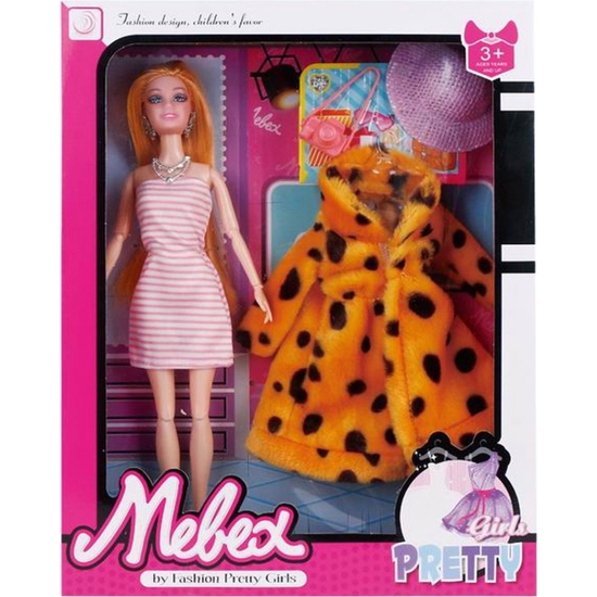 MUÑECA MANIQUÍ 29 CM CON VESTIDO Y ABRIGO 2 MODELOS image 0