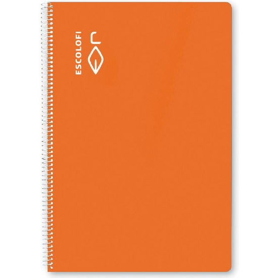 ESCOLOFI PACK 5 BLOC ESPIRAL FOLIO 50 H 70 GR CUADRÍCULA 3X3 MARGEN NARANJA image 1