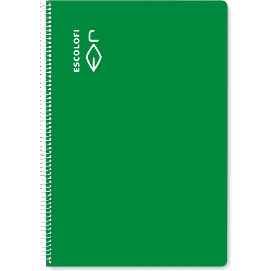 ESCOLOFI PACK 5 BLOC ESPIRAL FOLIO 50 H 70 GR CUADRÍCULA 3X3 MARGEN VERDE image 1