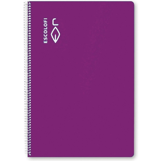 ESCOLOFI PACK 5 BLOC ESPIRAL FOLIO 50 H 70 GR CUADRÍCULA 3X3 MARGEN VIOLETA image 1