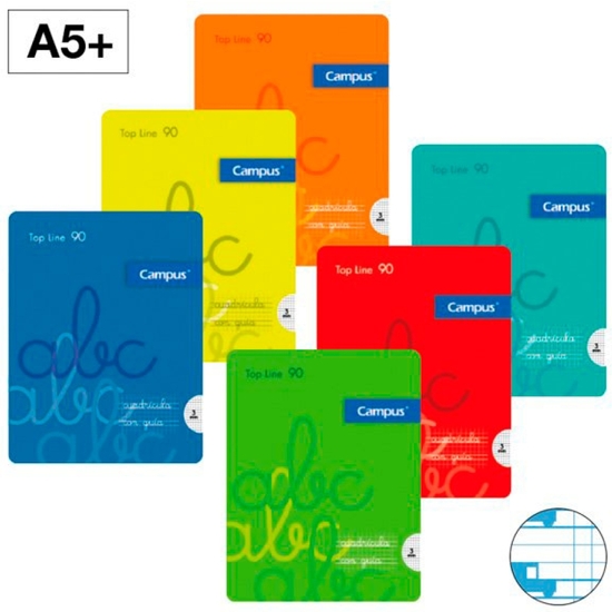 PACK 6 CUADERNOS A5 48 HOJAS 90G CUADRÍCULA PAUTADA 4 MM image 0