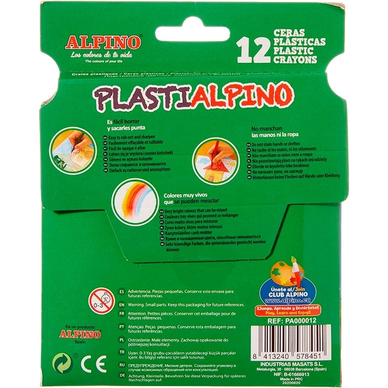 ESTUCHE 12 CERAS PLASTIALPINO image 2