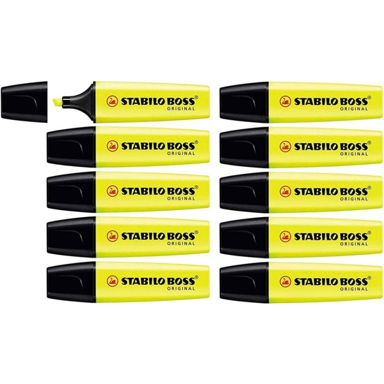 CAJA 10 ROTULADOR FLUORESCENTE STABILO BOSS AMARILLO image 2