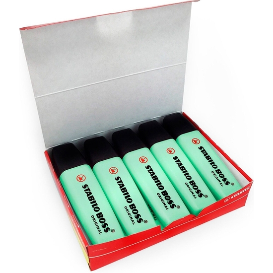 CAJA 10 ROTULADOR FLUORESCENTE STABILO BOSS MENTA PASTEL image 0