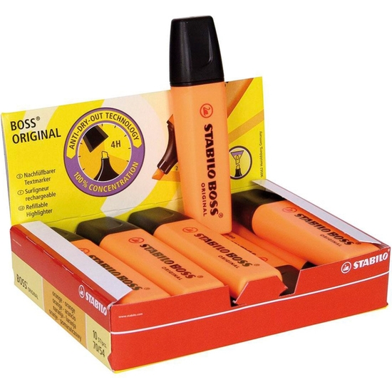 CAJA 10 ROTULADOR FLUORESCENTE STABILO BOSS NARANJA image 0
