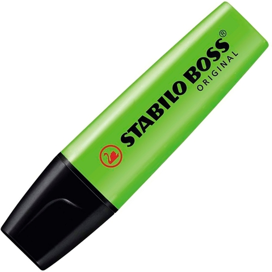 CAJA 10 ROTULADOR FLUORESCENTE STABILO BOSS VERDE image 1