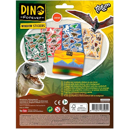 DINO PEGATINAS REUTILIZABLES PARA VENTANA image 1