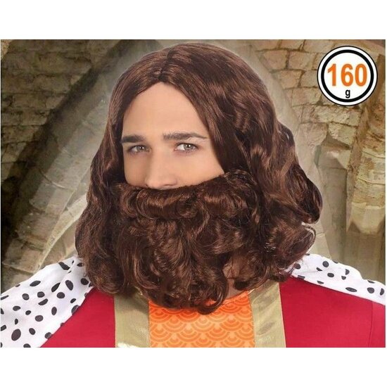 PELUCA CASTAÑA CON BARBA REY GASPAR image 0