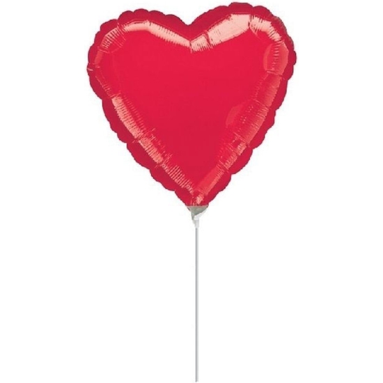 GLOBO PALITO CORAZÓN ROJO image 0