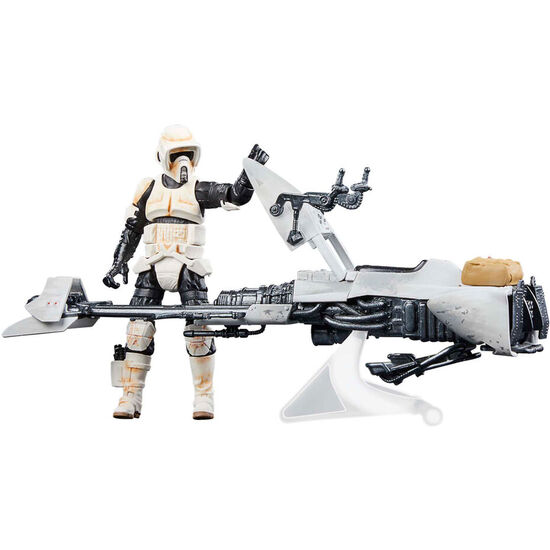 FIGURA SPEEDER BIKE SCOUT TROOPER & GROGU THE MANDALORIAN STAR WARS 9CM image 0