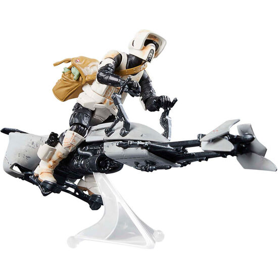 FIGURA SPEEDER BIKE SCOUT TROOPER & GROGU THE MANDALORIAN STAR WARS 9CM image 1