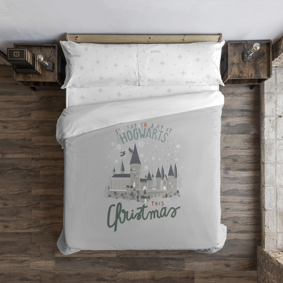 FUNDA NÓRDICA CON BOTONES HOGWARTS IN CHRISTMAS 80 (140X200 CM.) image 0