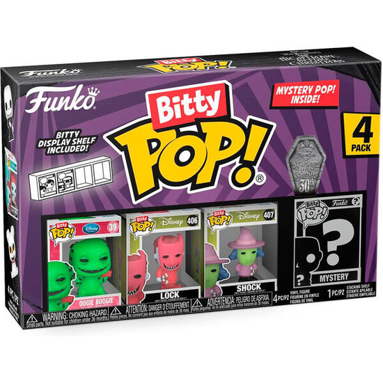 BLISTER 4 FIGURAS BITTY POP DISNEY PESADILLA ANTES DE NAVIDAD OOGIE BOOGIE image 0