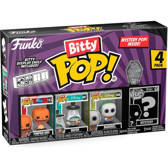 BLISTER 4 FIGURAS BITTY POP DISNEY PESADILLA ANTES DE NAVIDAD PUMPKIN KING image 0