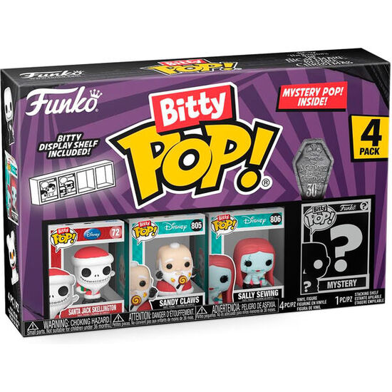 BLISTER 4 FIGURAS BITTY POP DISNEY PESADILLA ANTES DE NAVIDAD SANTA JACK image 0