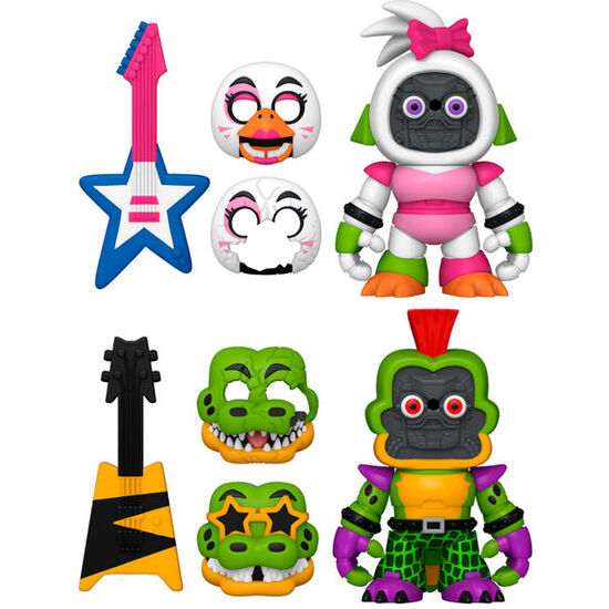 BLISTER 2 FIGURAS SNAPS! FIVE NIGHT AT FREDDYS MONTGOMERY GATOR AND GLAMROCK CHICA image 1