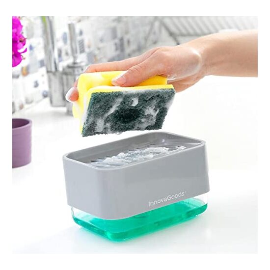 DISPENSADOR DE JABÓN 2 EN 1 PARA FREGADERO PUSHOAP INNOVAGOODS image 7