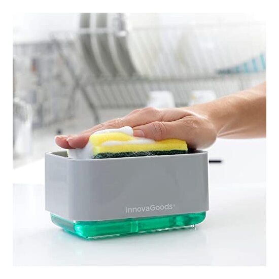 DISPENSADOR DE JABÓN 2 EN 1 PARA FREGADERO PUSHOAP INNOVAGOODS image 8