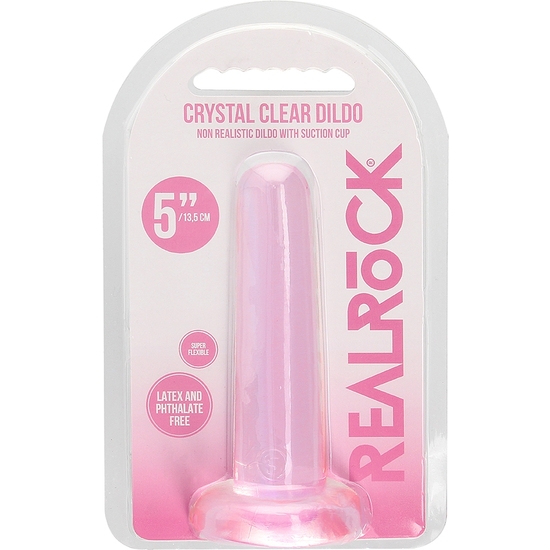 REALROCK - NON REALISTIC DILDO WITH SUCTION CUP - 5,3/ 13,5 CM - PINK image 1