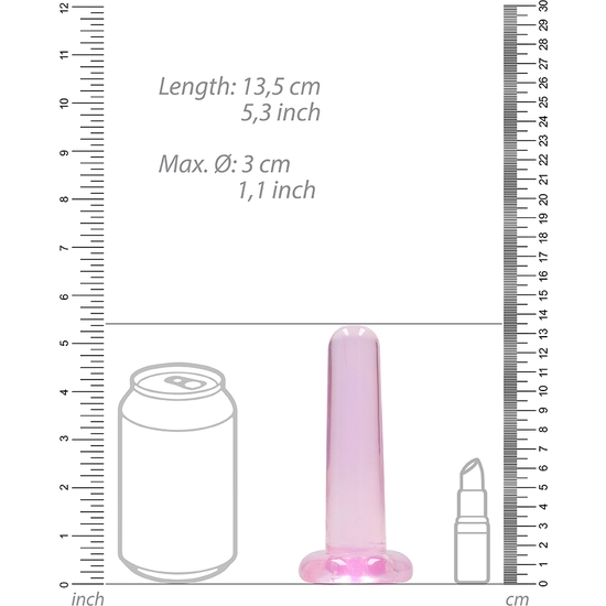 REALROCK - NON REALISTIC DILDO WITH SUCTION CUP - 5,3/ 13,5 CM - PINK image 2