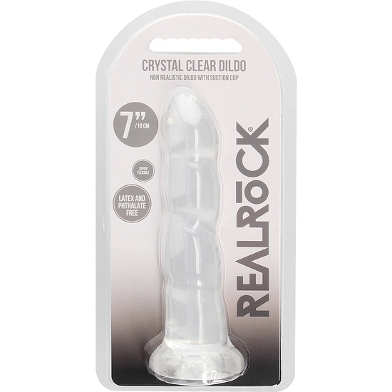 REALROCK - NON REALISTIC DILDO WITH SUCTION CUP - 7/ 17 CM - TRANSPARENTE image 1