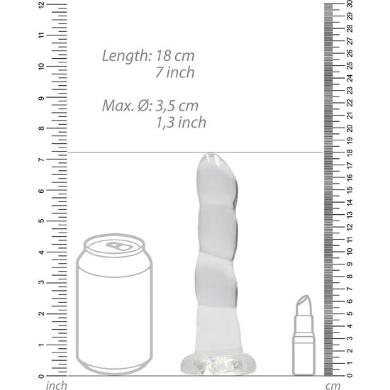 REALROCK - NON REALISTIC DILDO WITH SUCTION CUP - 7/ 17 CM - TRANSPARENTE image 2