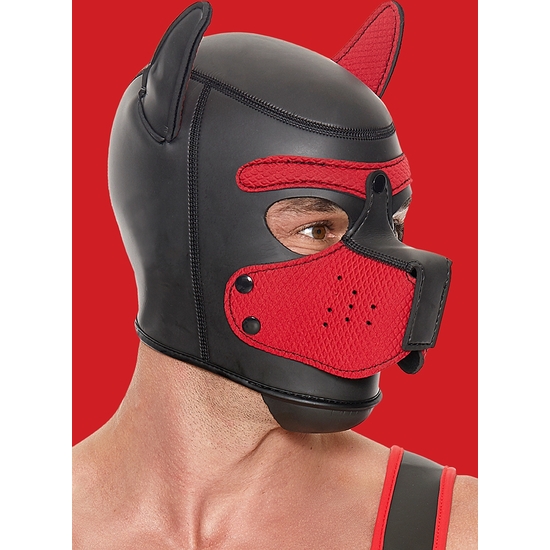 OUCH PUPPY PLAY - NEOPRENE PUPPY HOOD - RED image 0