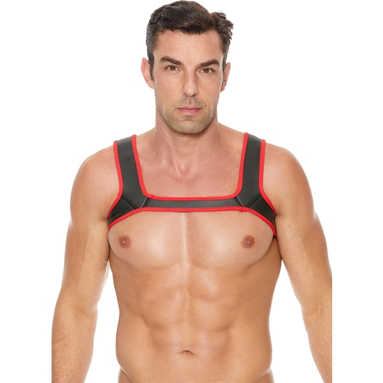 OUCH PUPPY PLAY - NEOPRENE HARNESS - RED image 4