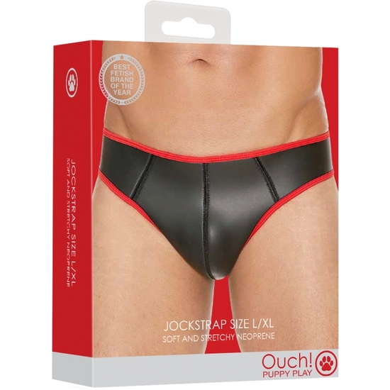 OUCH PUPPY PLAY - NEOPRENE JOCKSTRAP RED image 1
