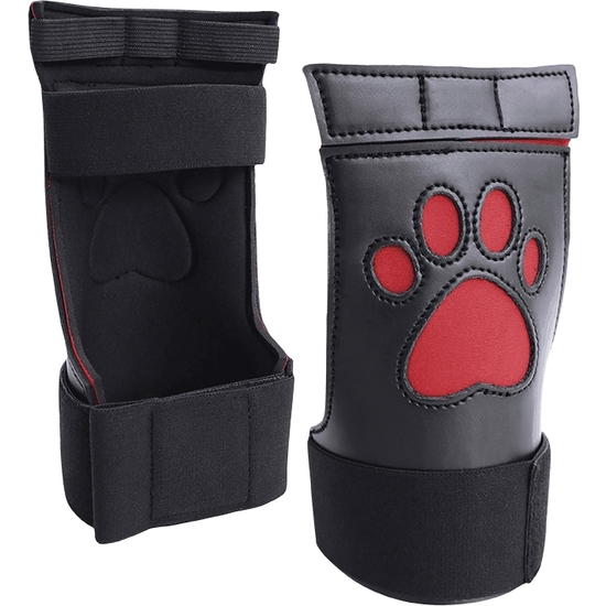 OUCH PUPPY PLAY - NEOPRENE PUPPY PAW GLOVES RED image 0