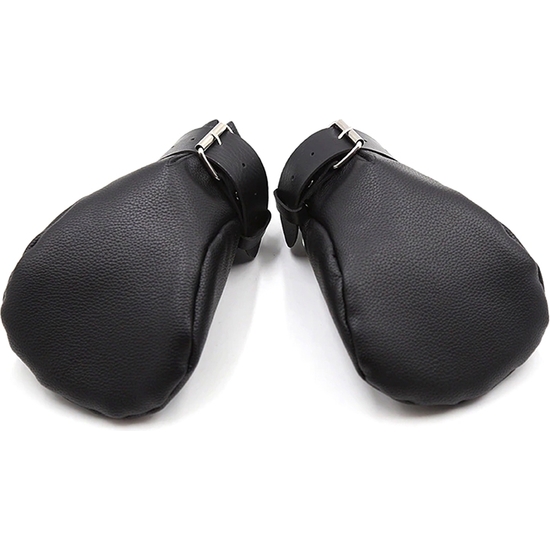 OUCH! PUPPY PLAY - NEOPRENE LINED FIST MITTS - BLACK image 3