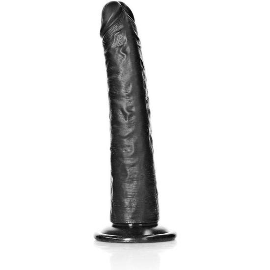 REALROCK - SLIM REALISTIC DILDO WITH SUCTION CUP - 8/ 20,5 CM - BLACK image 0