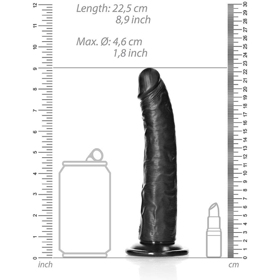 REALROCK - SLIM REALISTIC DILDO WITH SUCTION CUP - 8/ 20,5 CM - BLACK image 2