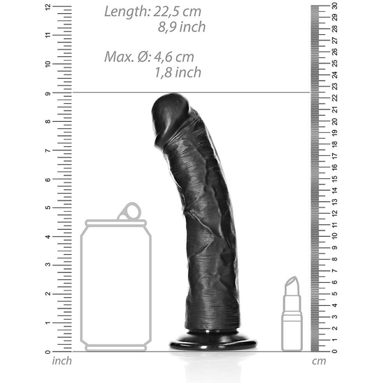 REALROCK - CURVED REALISTIC DILDO WITH SUCTION CUP - 8/ 20,5 CM - BLACK image 2