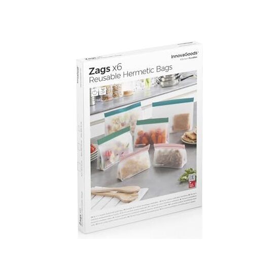 SET DE BOLSAS REUTILIZABLES HERMÉTICAS ZAGS INNOVAGOODS 6 PIEZAS image 3