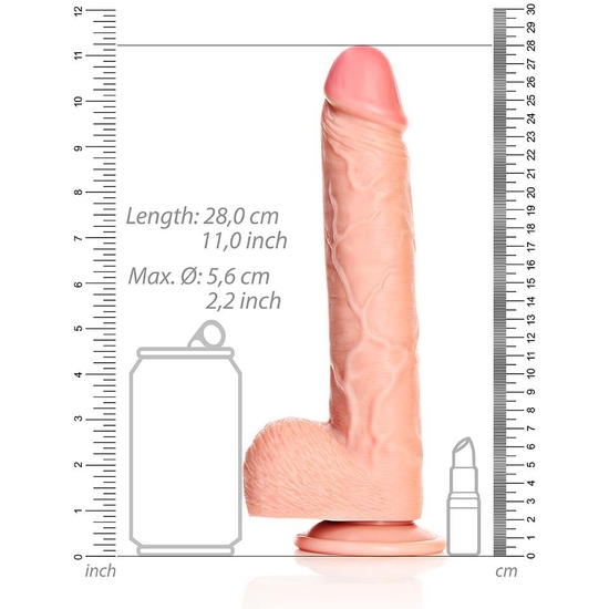 REALROCK - STRAIGHT REALISTIC DILDO BALLS SUCTION CUP - 10/ 25,5 CM image 2