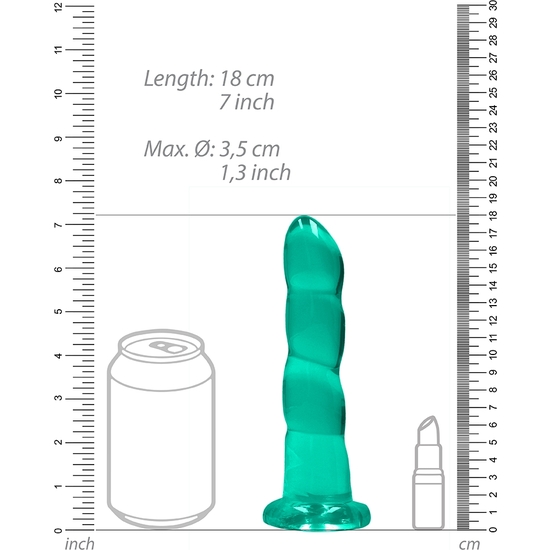 REALROCK - NON REALISTIC DILDO WITH SUCTION CUP - 7/ 17 CM - TURQUOISE image 2