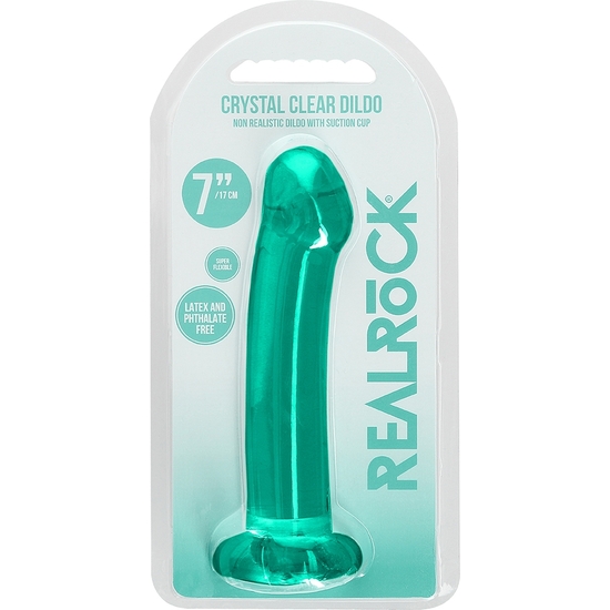 REALROCK - NON REALISTIC DILDO WITH SUCTION CUP - 6,7/ 17 CM - TURQUOISE image 1