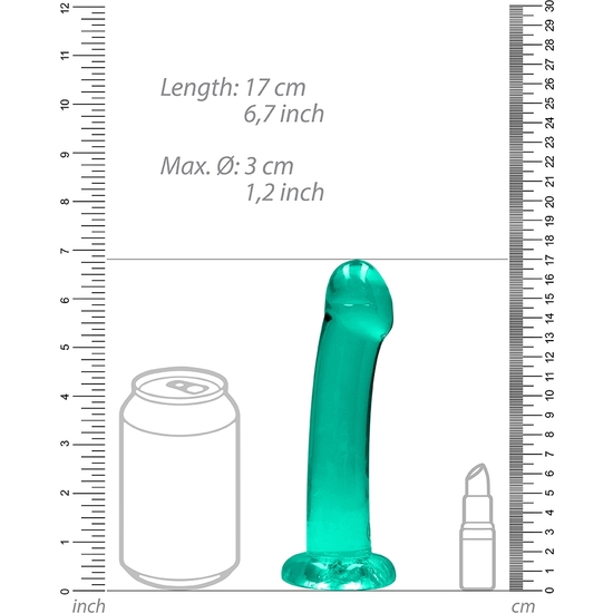 REALROCK - NON REALISTIC DILDO WITH SUCTION CUP - 6,7/ 17 CM - TURQUOISE image 2