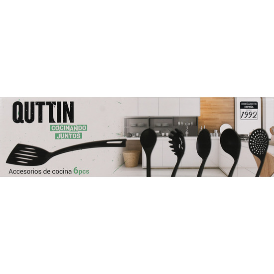 SET 6 UTENSILIOS NYLON QUTTIN NEGRO image 1