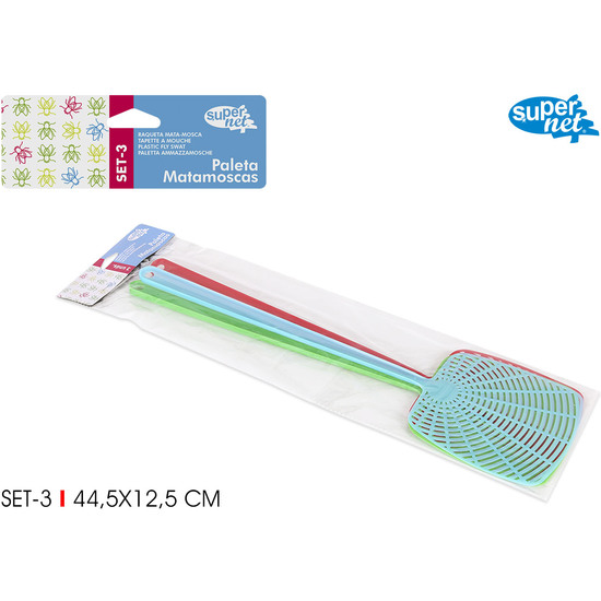 SET 3 PALETAS MATAMOSCAS 445X125 SUPERNET image 0